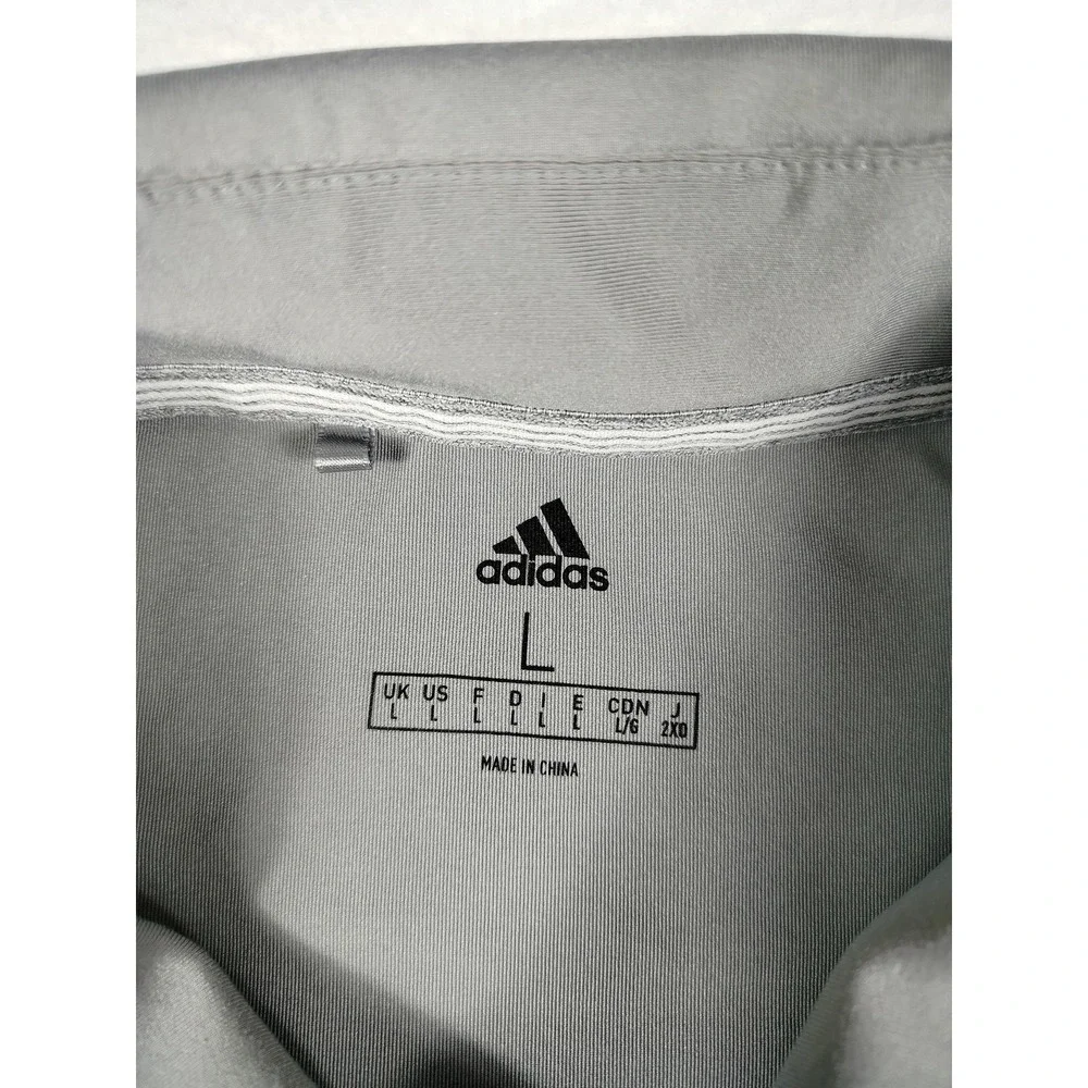 Adidas Polo Shirt Mens Large Gray PMR Logo Golf Performance Lightweight Active‎